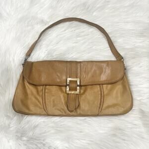 Donald J Pliner Buckled Leather Shoulder Handbag